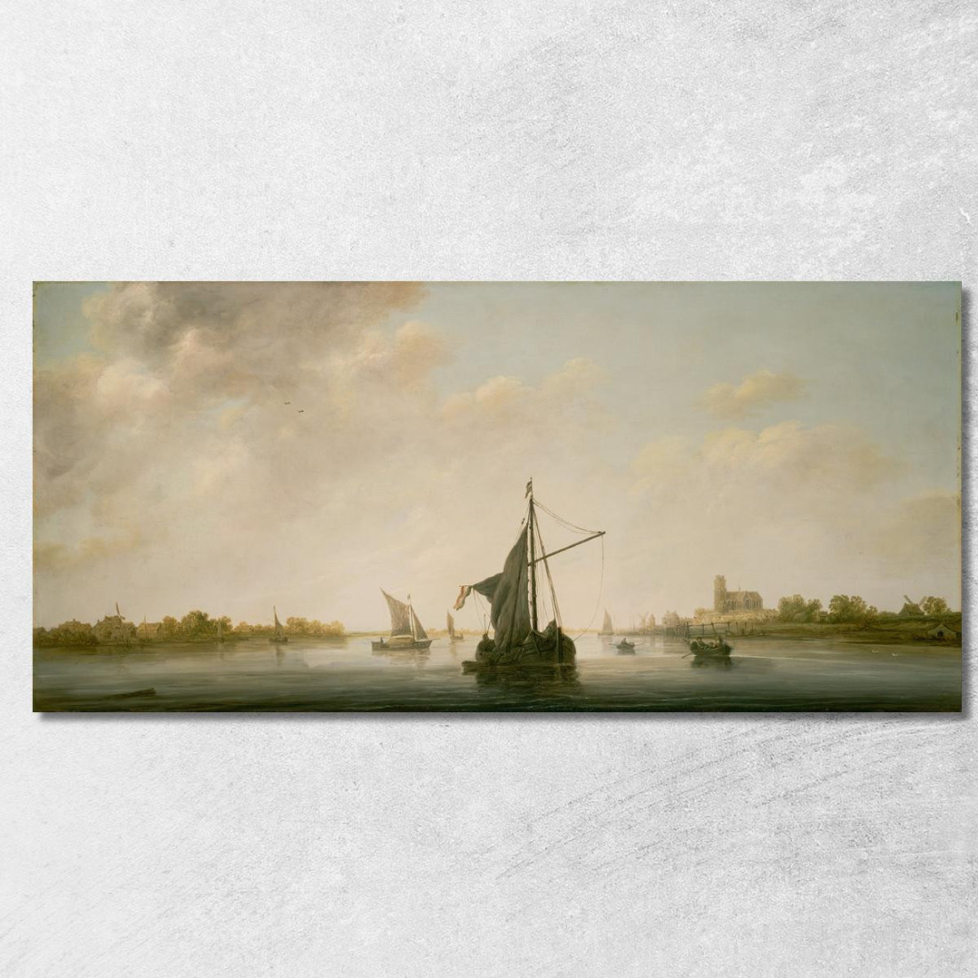 Una Veduta Della Mosa A Dordrecht Aelbert Cuyp acu4 quadro stampato su tela Una Veduta Della Mosa A Dordrecht Aelbert Cuyp acu4 quadro stampato su tela