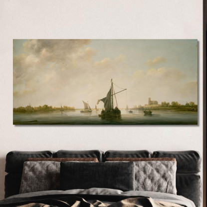 Una Veduta Della Mosa A Dordrecht Aelbert Cuyp acu4 quadro stampato su tela