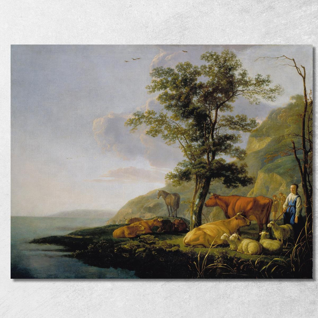 Bestiame Vicino A Un Fiume Aelbert Cuyp acu10 quadro stampato su tela Bestiame Vicino A Un Fiume Aelbert Cuyp acu10 quadro stampato su tela