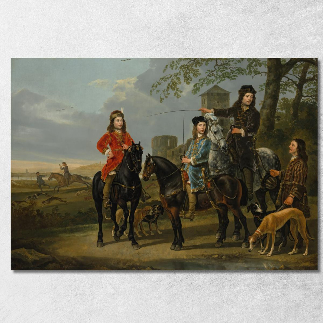 Ritratto Equestre Con Tutore E Cocchiere Aelbert Cuyp acu14 quadro stampato su tela Ritratto Equestre Con Tutore E Cocchiere Aelbert Cuyp acu14 quadro stampato su tela