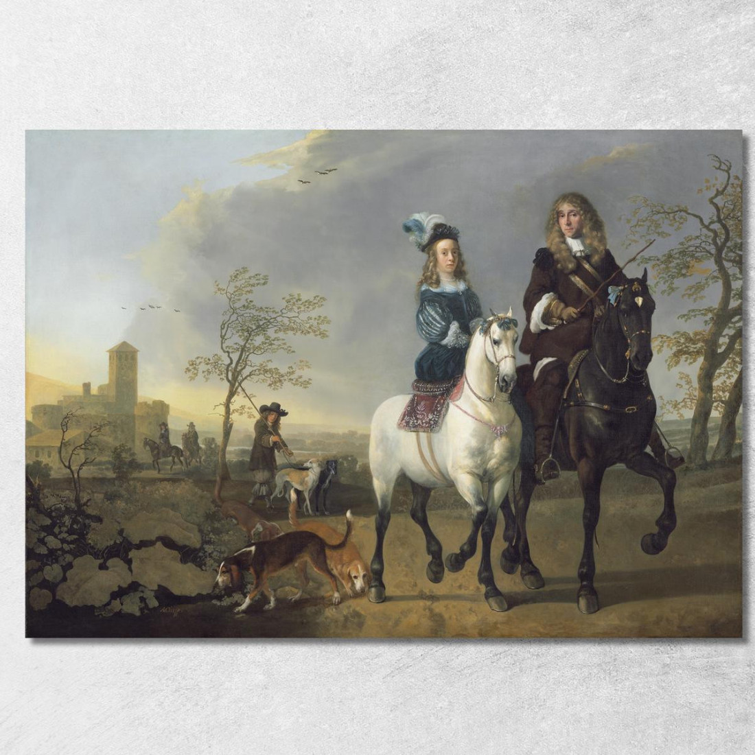 Signora E Gentiluomo A Cavallo Aelbert Cuyp acu19 quadro stampato su tela Signora E Gentiluomo A Cavallo Aelbert Cuyp acu19 quadro stampato su tela