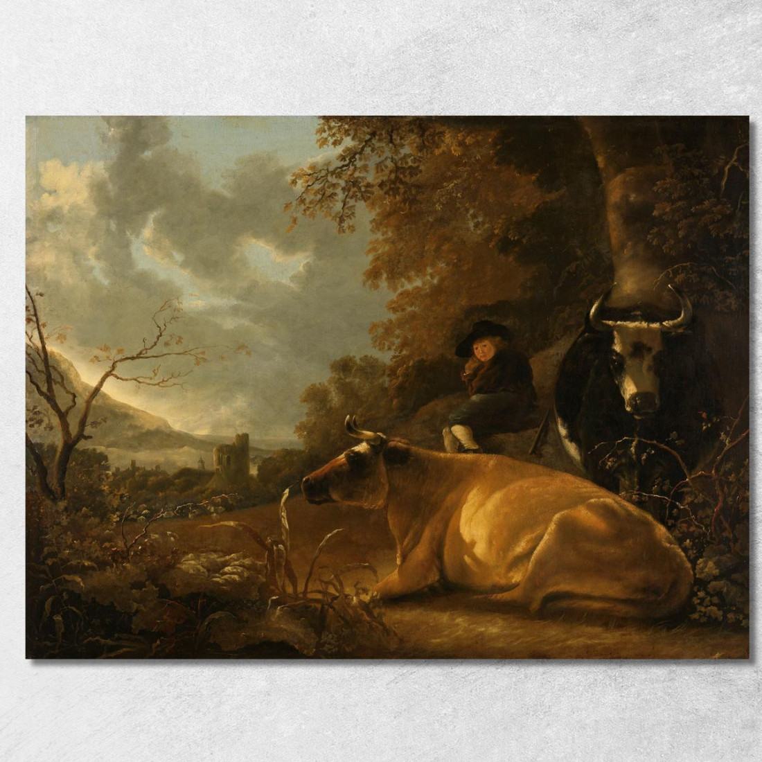 Paesaggio Con Mucche E Un Giovane Mandriano Aelbert Cuyp acu21 quadro stampato su tela Paesaggio Con Mucche E Un Giovane Mandriano Aelbert Cuyp acu21 quadro stampato su tela