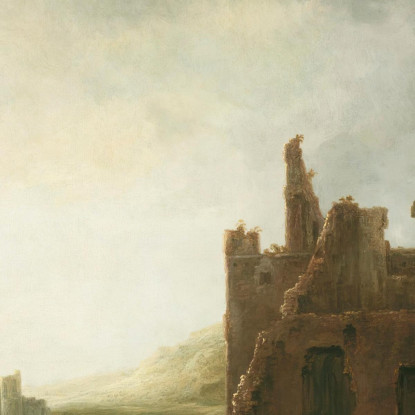 Paesaggio Con Le Rovine Dell'Abbazia Di Rijnsburg Aelbert Cuyp acu26 quadro stampato su tela