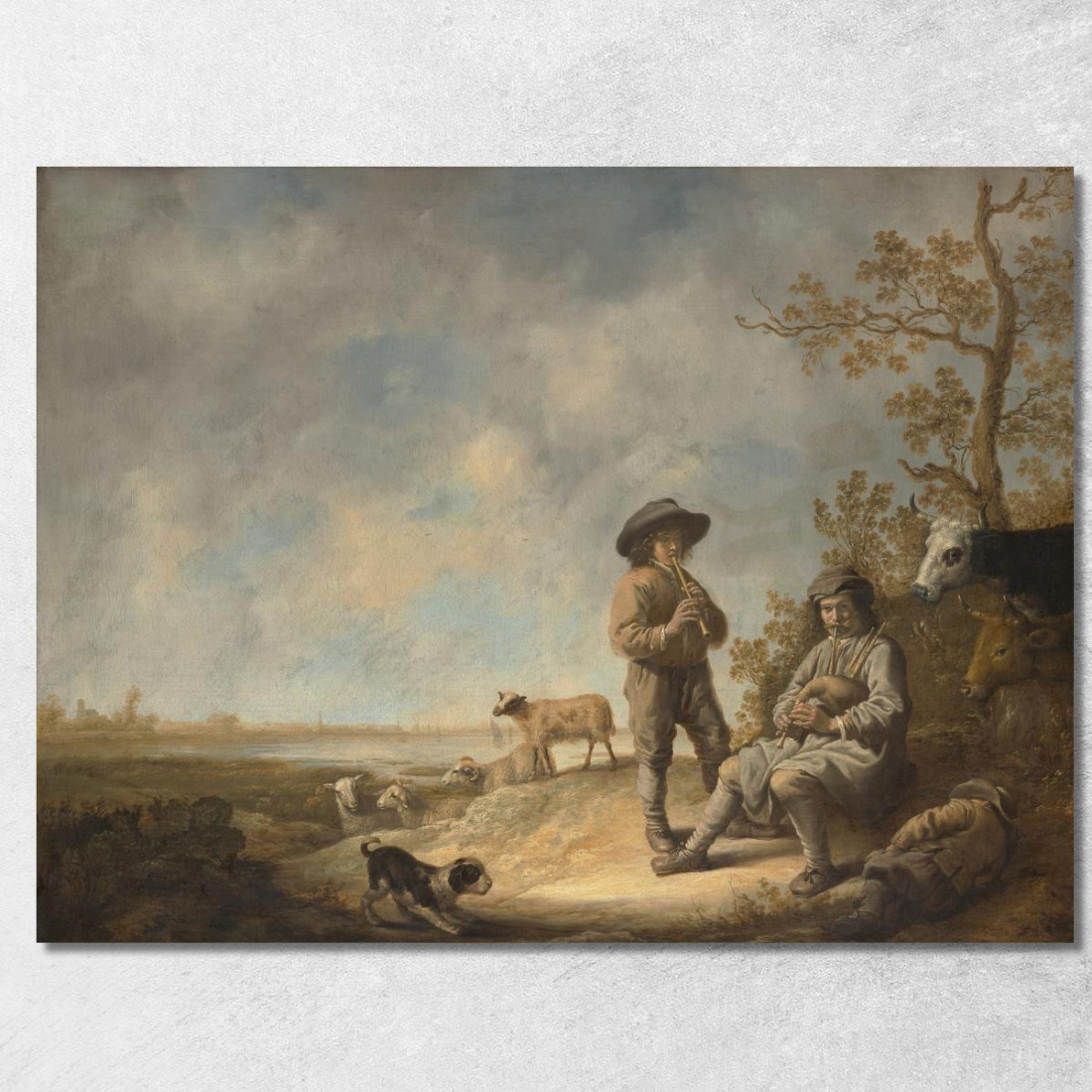Pastori Suonatori Aelbert Cuyp acu34 quadro stampato su tela Pastori Suonatori Aelbert Cuyp acu34 quadro stampato su tela