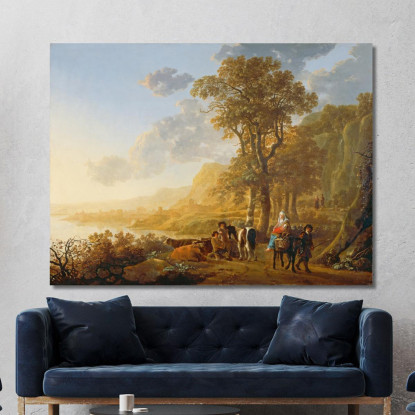 La Fuga In Egitto Aelbert Cuyp acu48 quadro stampato su tela