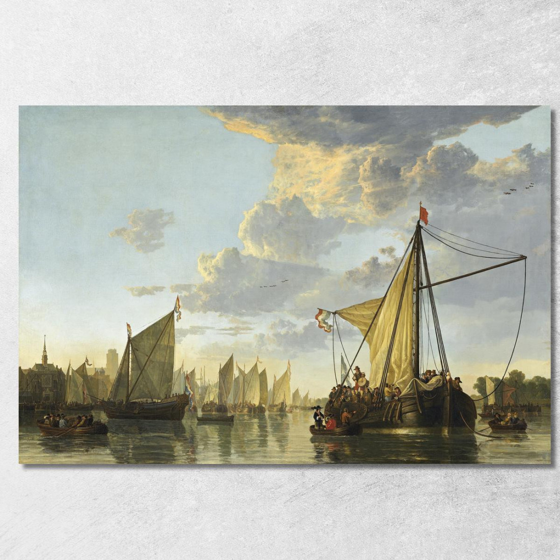 La Mosa A Dordrecht Aelbert Cuyp acu49 quadro stampato su tela La Mosa A Dordrecht Aelbert Cuyp acu49 quadro stampato su tela