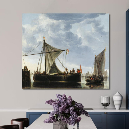 La Barca Del Passaggio Aelbert Cuyp acu50 quadro stampato su tela