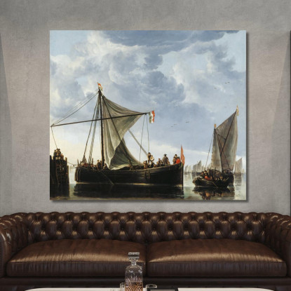 La Barca Del Passaggio Aelbert Cuyp acu50 quadro stampato su tela
