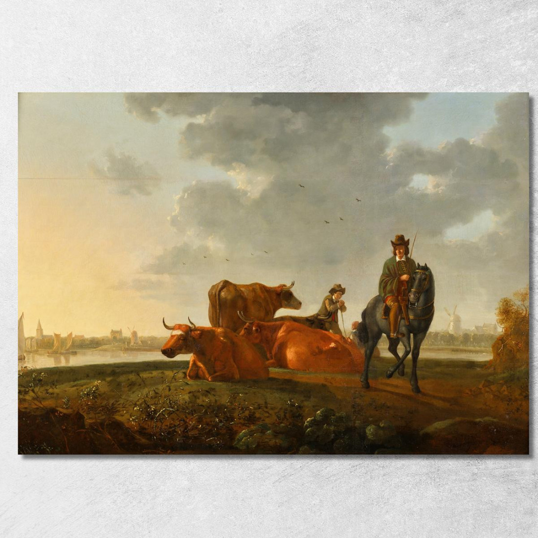 Pascolo Presso Il Fiume Aelbert Cuyp acu56 quadro stampato su tela Pascolo Presso Il Fiume Aelbert Cuyp acu56 quadro stampato su tela
