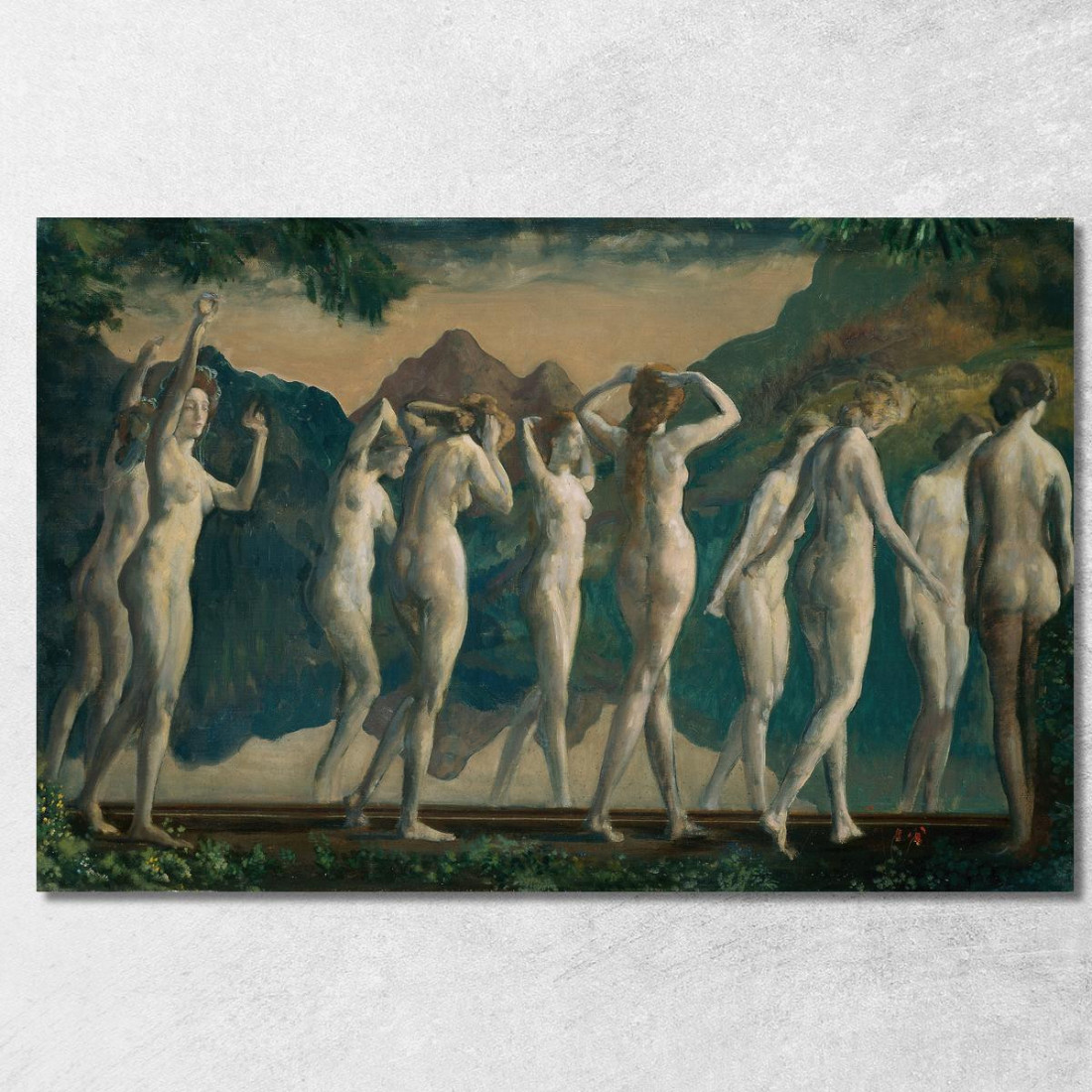 Maya Specchio Di Illusioni Arthur Bowen Davies abd37 quadro stampato su tela Maya Specchio Di Illusioni Arthur Bowen Davies abd37 quadro stampato su tela