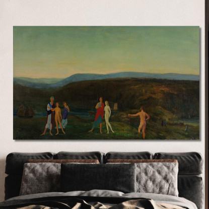Sera Di Mezza Estate Arthur Bowen Davies abd38 quadro stampato su tela