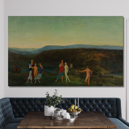 Sera Di Mezza Estate Arthur Bowen Davies abd38 quadro stampato su tela