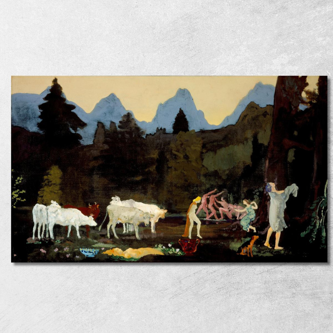 Valli E Picchi Pastorali Arthur Bowen Davies abd42 quadro stampato su tela Valli E Picchi Pastorali Arthur Bowen Davies abd42 quadro stampato su tela