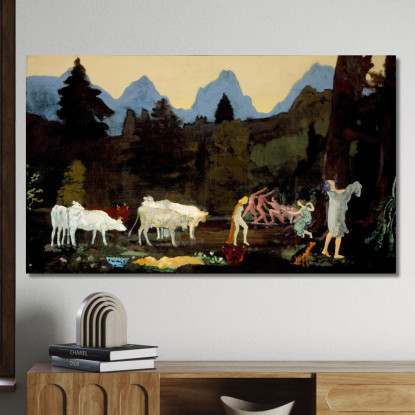 Valli E Picchi Pastorali Arthur Bowen Davies abd42 quadro stampato su tela
