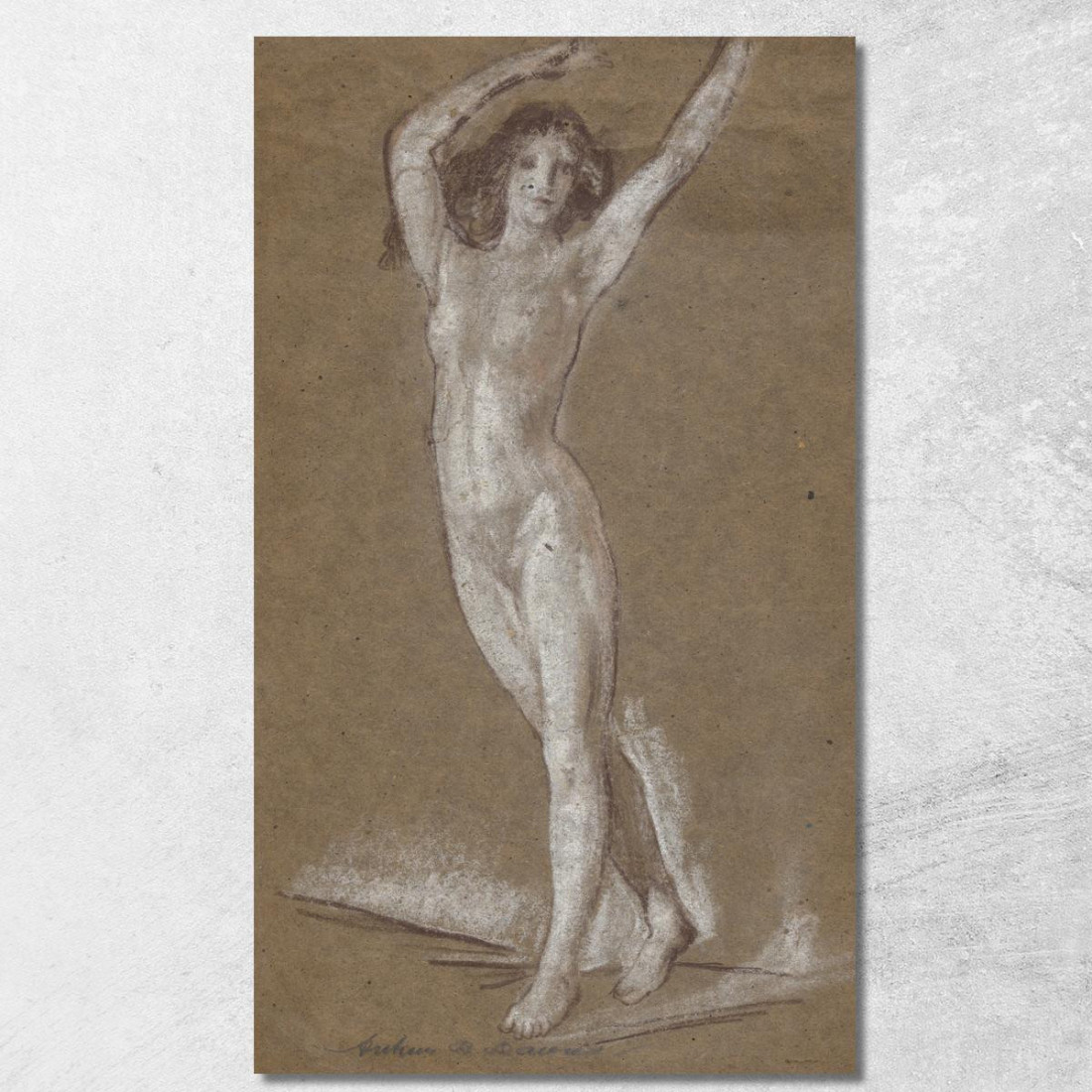 Nudo Femminile In Piedi Arthur Bowen Davies abd50 quadro stampato su tela Nudo Femminile In Piedi Arthur Bowen Davies abd50 quadro stampato su tela