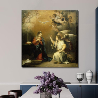 Annunciazione Alla Vergine Bartolomé Estebán Murillo bem4 quadro stampato su tela