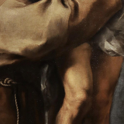 San Francesco D'Assisi Che Abbraccia Cristo Crocifisso Bartolomé Estebán Murillo bem17 quadro stampato su tela
