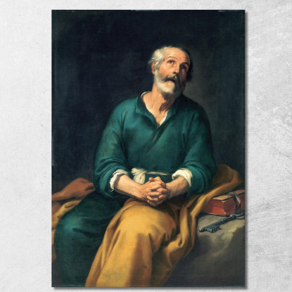 San Pietro In Lacrime Bartolomé Estebán Murillo bem19 quadro stampato su tela