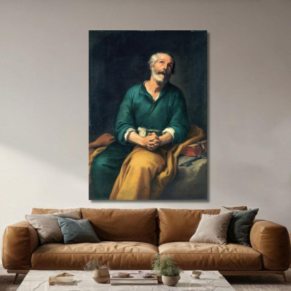 San Pietro In Lacrime Bartolomé Estebán Murillo bem19 quadro stampato su tela