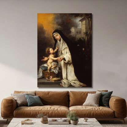 Santa Rosa Da Lima Bartolomé Estebán Murillo bem20 quadro stampato su tela
