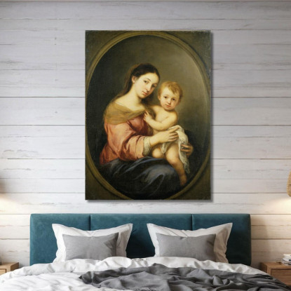 La Vergine Con Il Bambino Bartolomé Estebán Murillo bem51 quadro stampato su tela