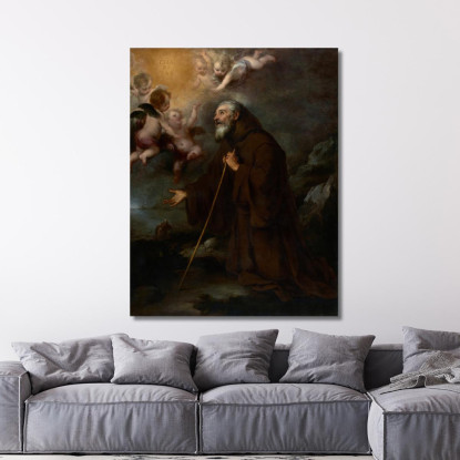 La Visione Di San Francesco Da Paola Bartolomé Estebán Murillo bem52 quadro stampato su tela