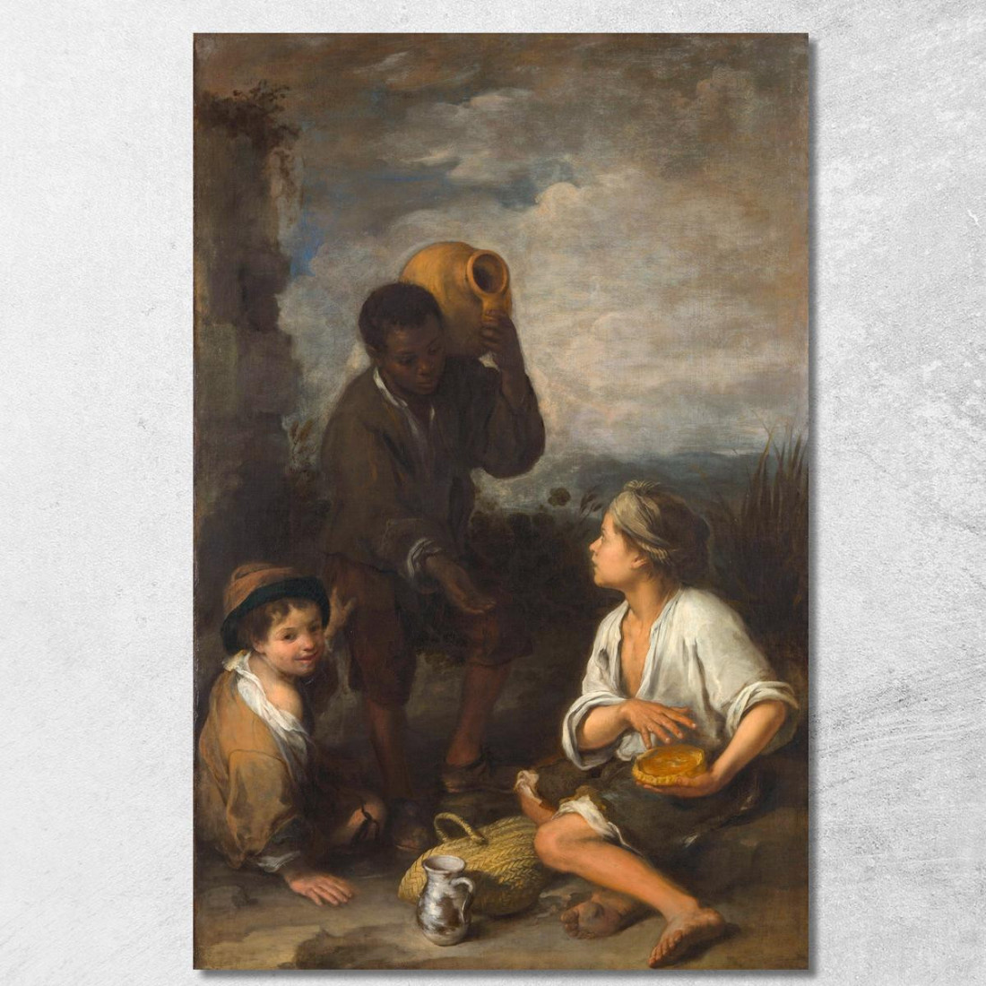 Tre Ragazzi Bartolomé Estebán Murillo bem53 quadro stampato su tela Tre Ragazzi Bartolomé Estebán Murillo bem53 quadro stampato su tela