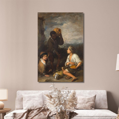 Tre Ragazzi Bartolomé Estebán Murillo bem53 quadro stampato su tela