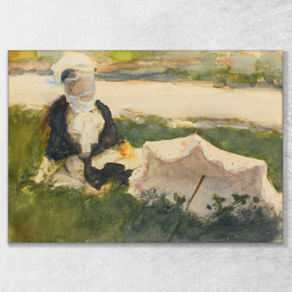 Donna Con L'Ombrellone John Singer Sargent jss375 quadro stampato su tela