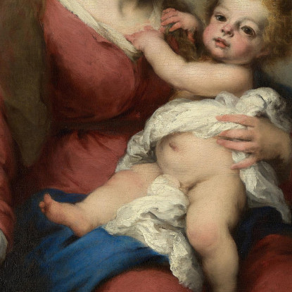 Vergine E Bambino Bartolomé Estebán Murillo bem57 quadro stampato su tela