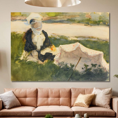 Donna Con L'Ombrellone John Singer Sargent jss375 quadro stampato su tela