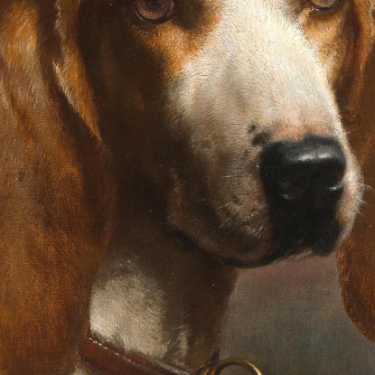 Un Cane Da Caccia Carl Reichert crc4 quadro stampato su tela