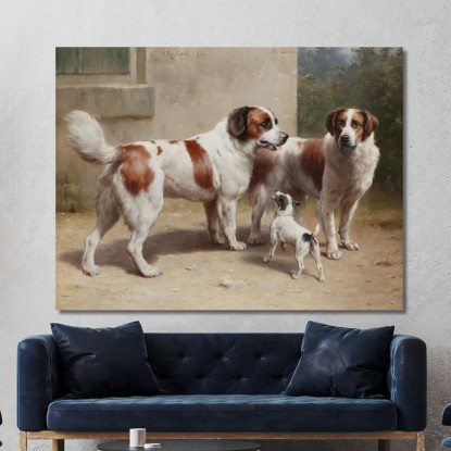 Tre Cani Carl Reichert crc21 quadro stampato su tela