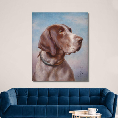 Ritratto Di Un Cane Carl Reichert crc31 quadro stampato su tela