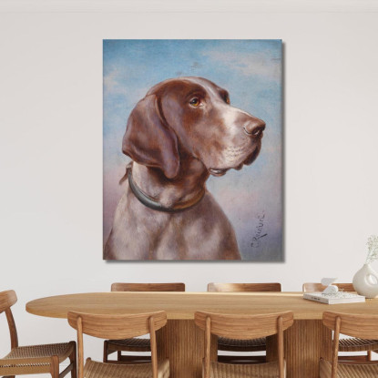 Ritratto Di Un Cane Carl Reichert crc31 quadro stampato su tela
