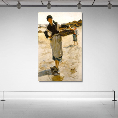 Donna Bretone Con Cesto 2 John Singer Sargent jss380 quadro stampato su tela