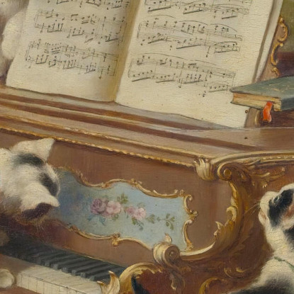 Il Recital Dei Gattini Carl Reichert crc52 quadro stampato su tela