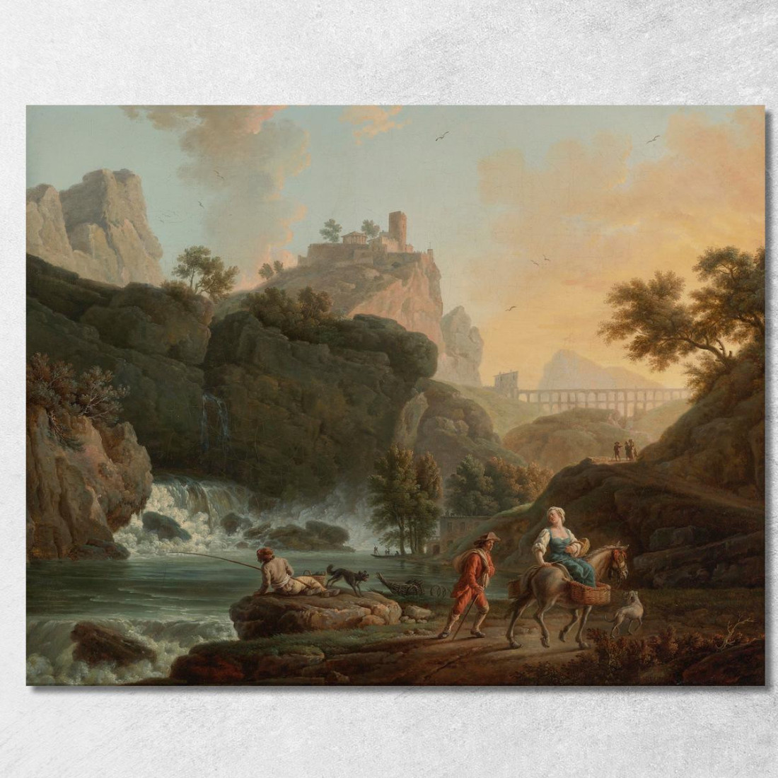 Un Paesaggio Roccioso Con Un Pescatore E Viaggiatori Claude-Joseph Vernet cjv7 quadro stampato su tela Un Paesaggio Roccioso Con Un Pescatore E Viaggiatori Claude-Joseph Vernet cjv7 quadro stampato su tela