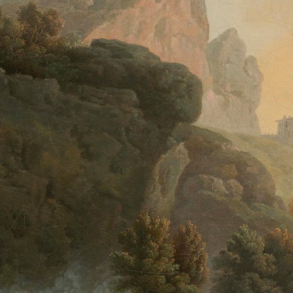 Un Paesaggio Roccioso Con Un Pescatore E Viaggiatori Claude-Joseph Vernet cjv7 quadro stampato su tela