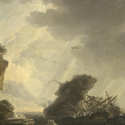 Un Naufragio 2 Claude-Joseph Vernet cjv8 quadro stampato su tela