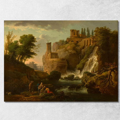 Le Cascatelle Di Tivoli Claude-Joseph Vernet cjv19 quadro stampato su tela