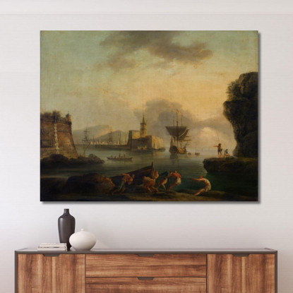 Napoli Claude-Joseph Vernet cjv22 quadro stampato su tela