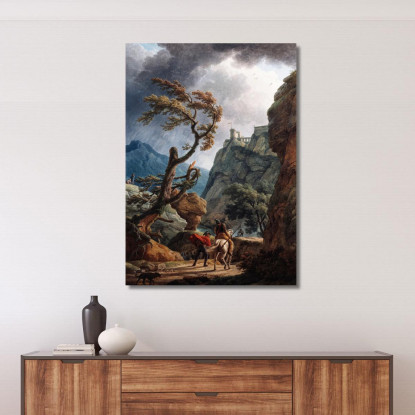 Soldati In Una Gola Di Montagna Con Una Tempesta Claude-Joseph Vernet cjv25 quadro stampato su tela