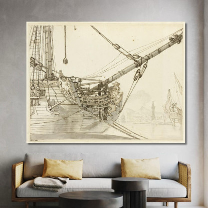 Studio Della Prua Di Una Nave Da Guerra Con Navi Britanniche E Il Porto Di Napoli Sullo Sfondo Claude-Joseph Vernet cjv28 quadr