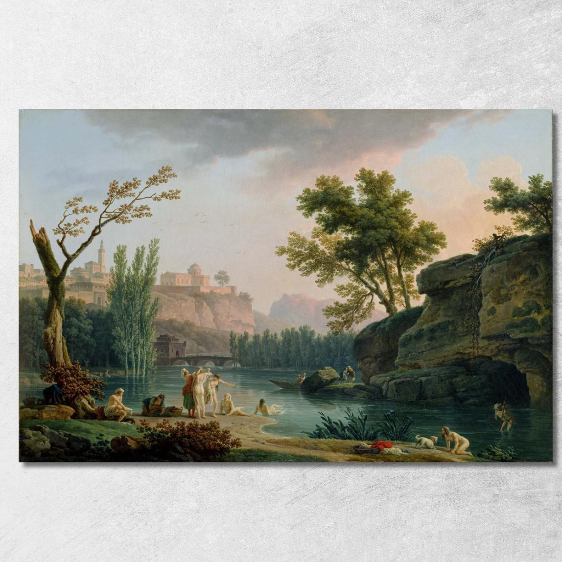 Paesaggio Di Una Sera D'Estate In Italia Claude-Joseph Vernet cjv29 quadro stampato su tela Paesaggio Di Una Sera D'Estate In Italia Claude-Joseph Vernet cjv29 quadro stampato su tela