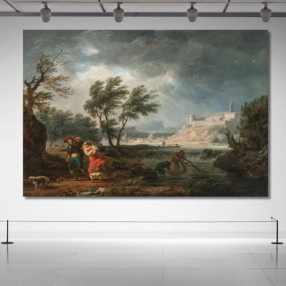 Le Quattro Ore Del Giorno - Mezzogiorno Claude-Joseph Vernet cjv33 quadro stampato su tela