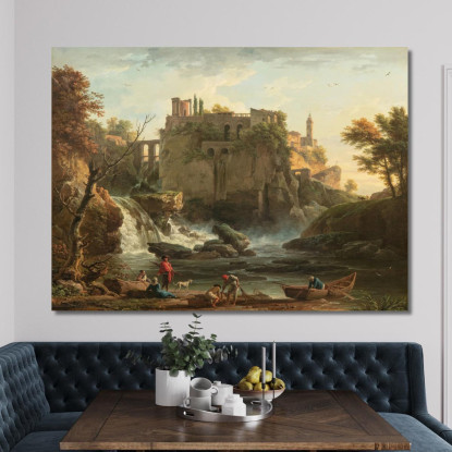 Veduta Di Tivoli Claude-Joseph Vernet cjv42 quadro stampato su tela