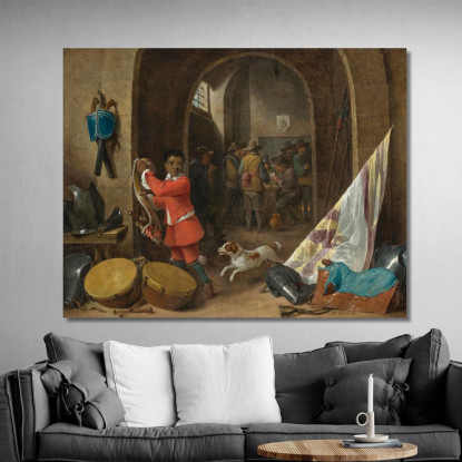 Interno Di Una Stanza Della Guardia David Teniers The Younger dty6 quadro stampato su tela