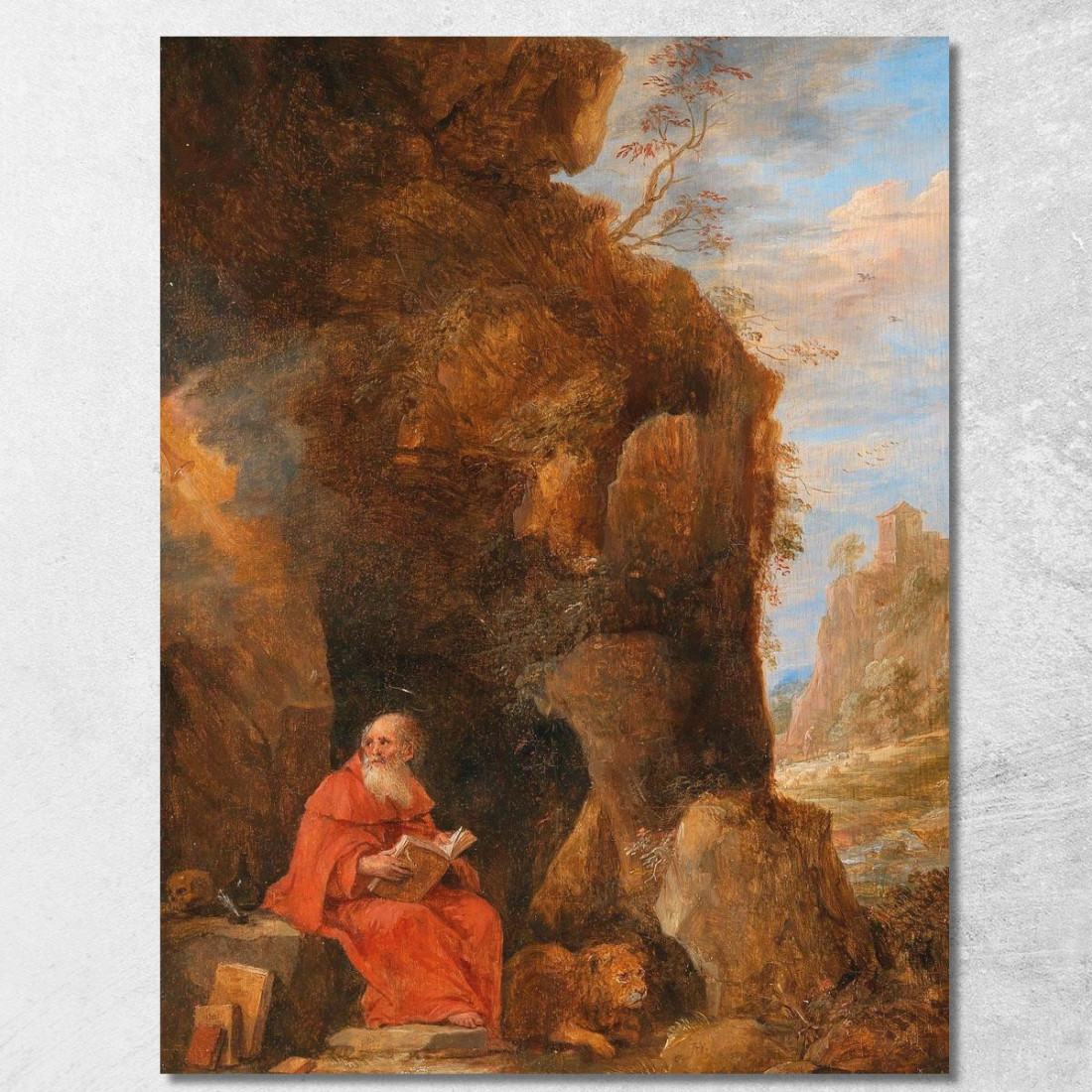 Paesaggio Con San Girolamo Fuori Da Una Grotta David Teniers The Younger dty10 quadro stampato su tela