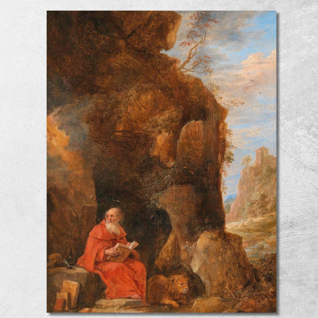 Paesaggio Con San Girolamo Fuori Da Una Grotta David Teniers The Younger dty10 quadro stampato su tela Paesaggio Con San Girolamo Fuori Da Una Grotta David Teniers The Younger dty10 quadro stampato su tela